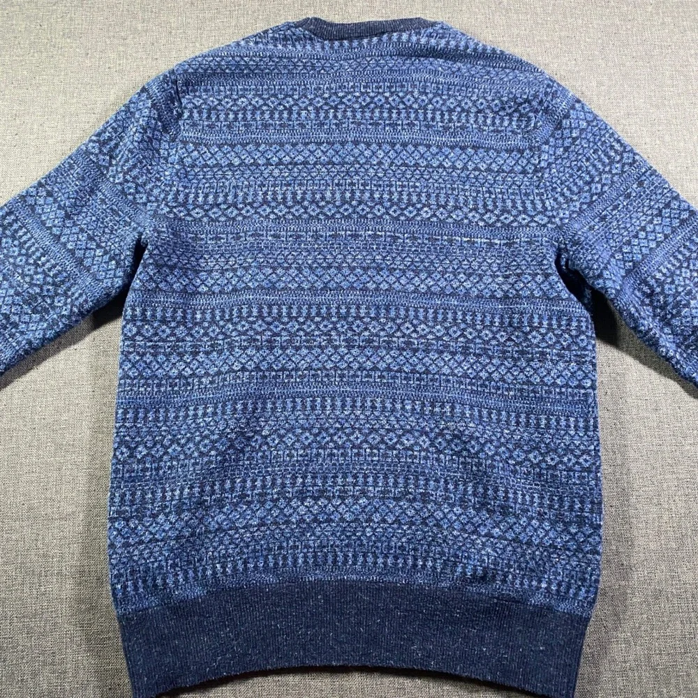 GAP‎ Men Blue Fair Isle Pattern Crewneck Sweater Size M Lightweight